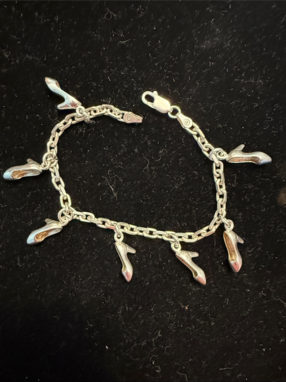 Sterling Silver High Heel Charm Bracelet